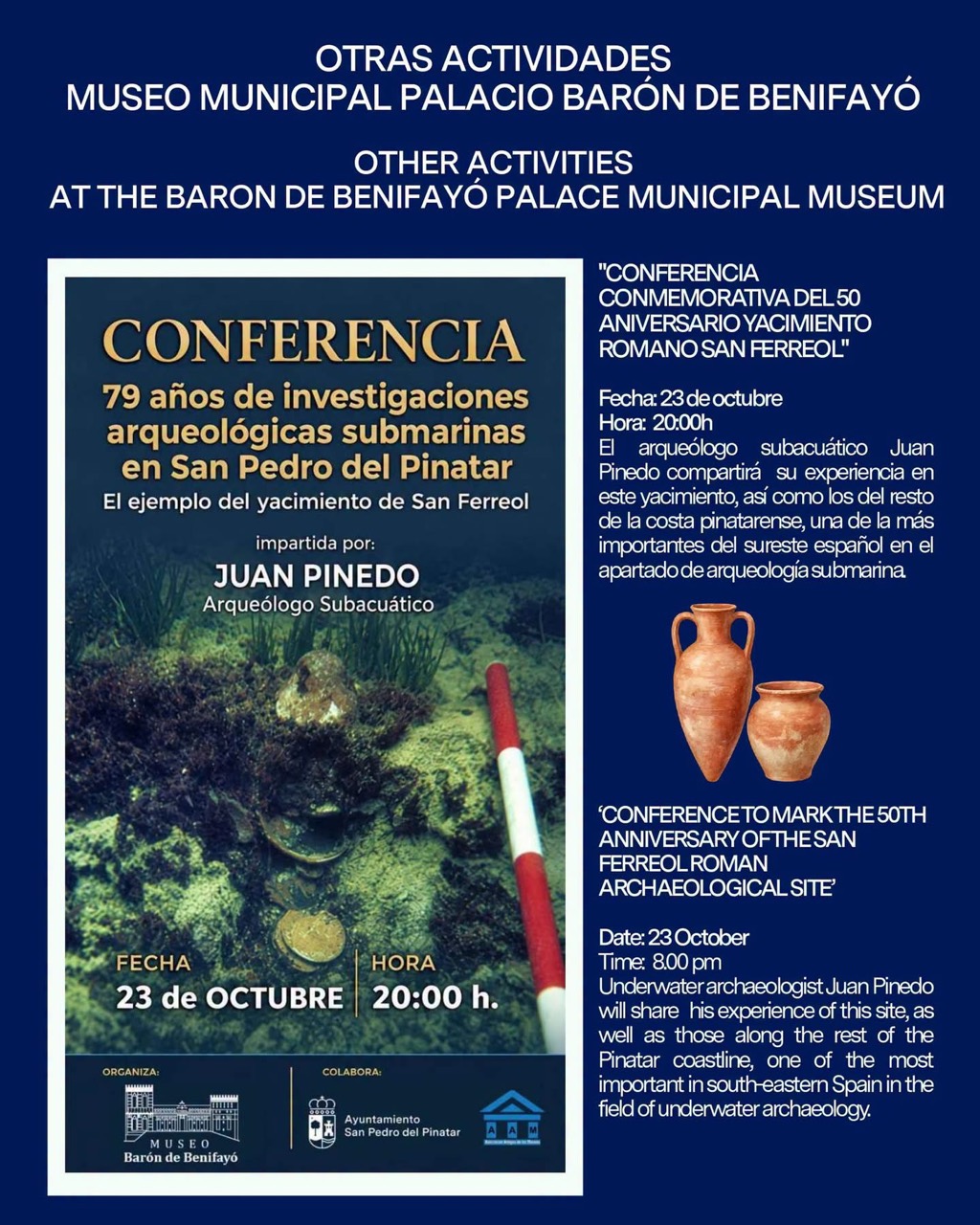 Conferencia: 50 aniversario del yacimiento romano de San Ferreol