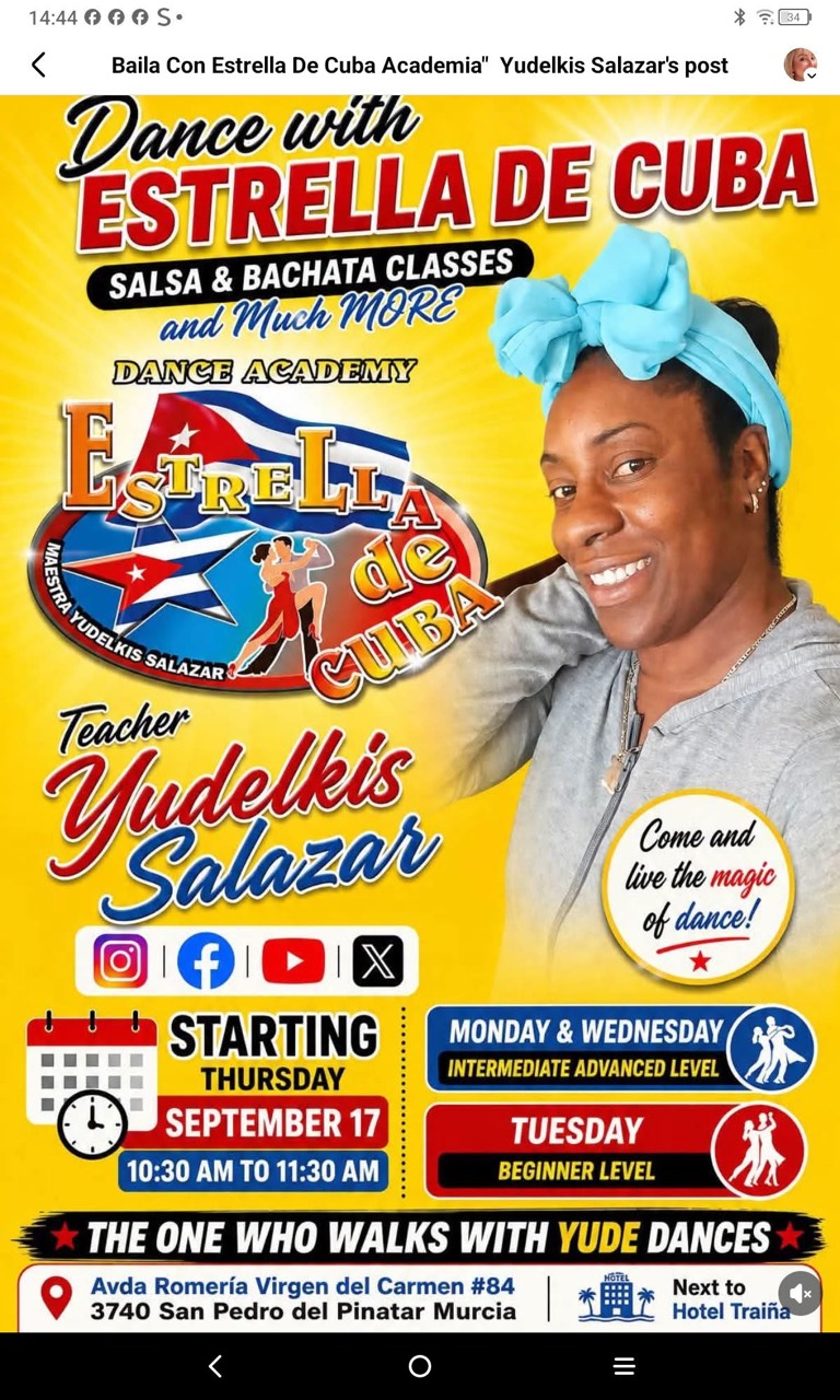 Clases de salsa y bachata con Yudelkis Salazar