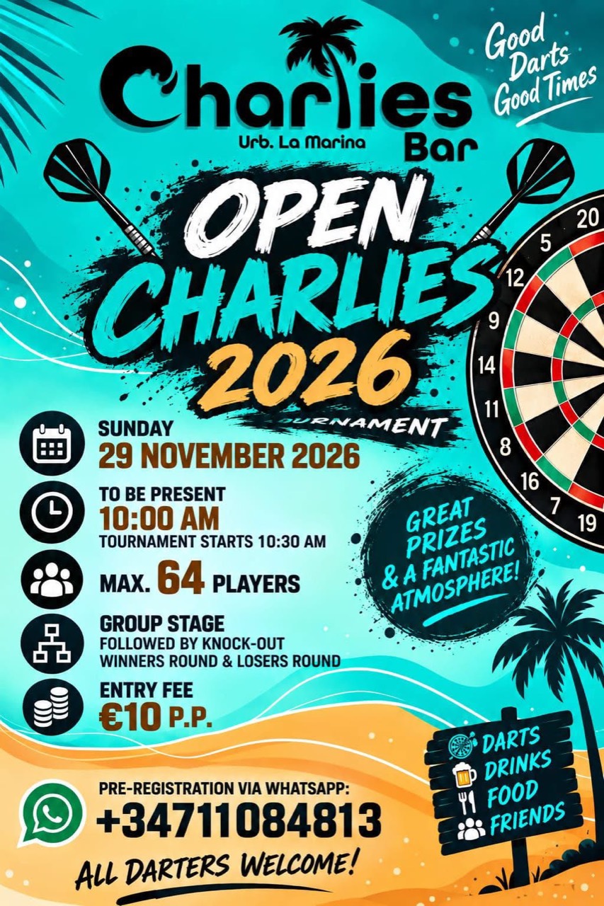 Open Charlies 2026 – Torneo de dardos