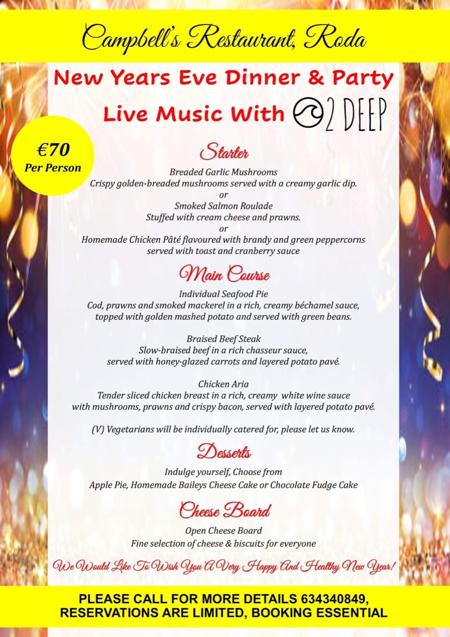 Cena y fiesta de Nochevieja con O2 Deep en Campbell’s